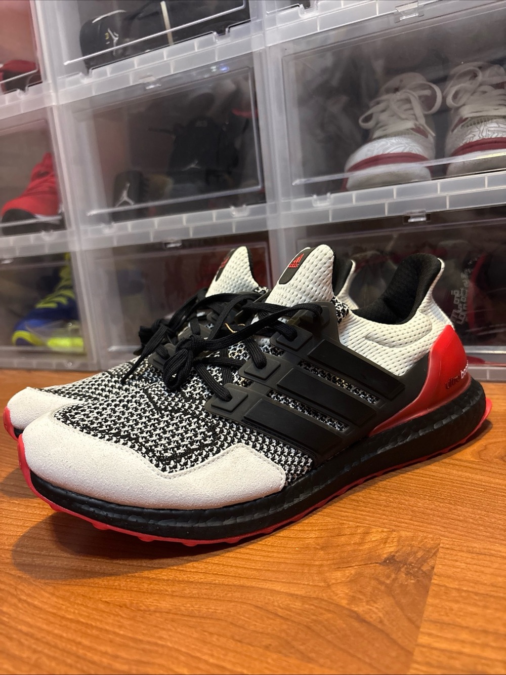 Adidas UltraBoost 1.0 Crystal White Scarlet JQ0826 Running Shoes Mens Sz 14 NWOB